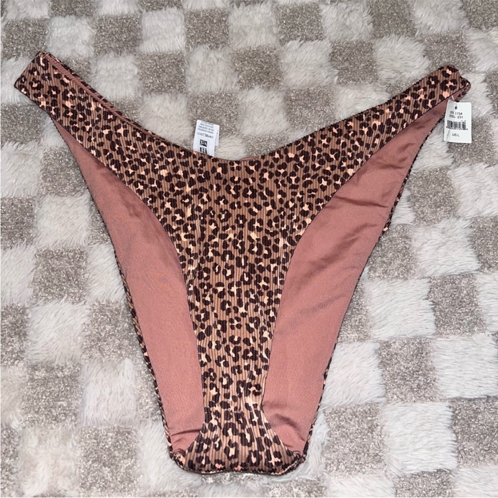Aerie swim Leopard Print Bikini Bottom size Large